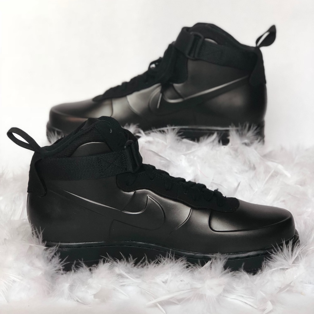 Nike mens Air Force 1 Foamposite Cup Mid  Black 9 - Picture 2 of 7